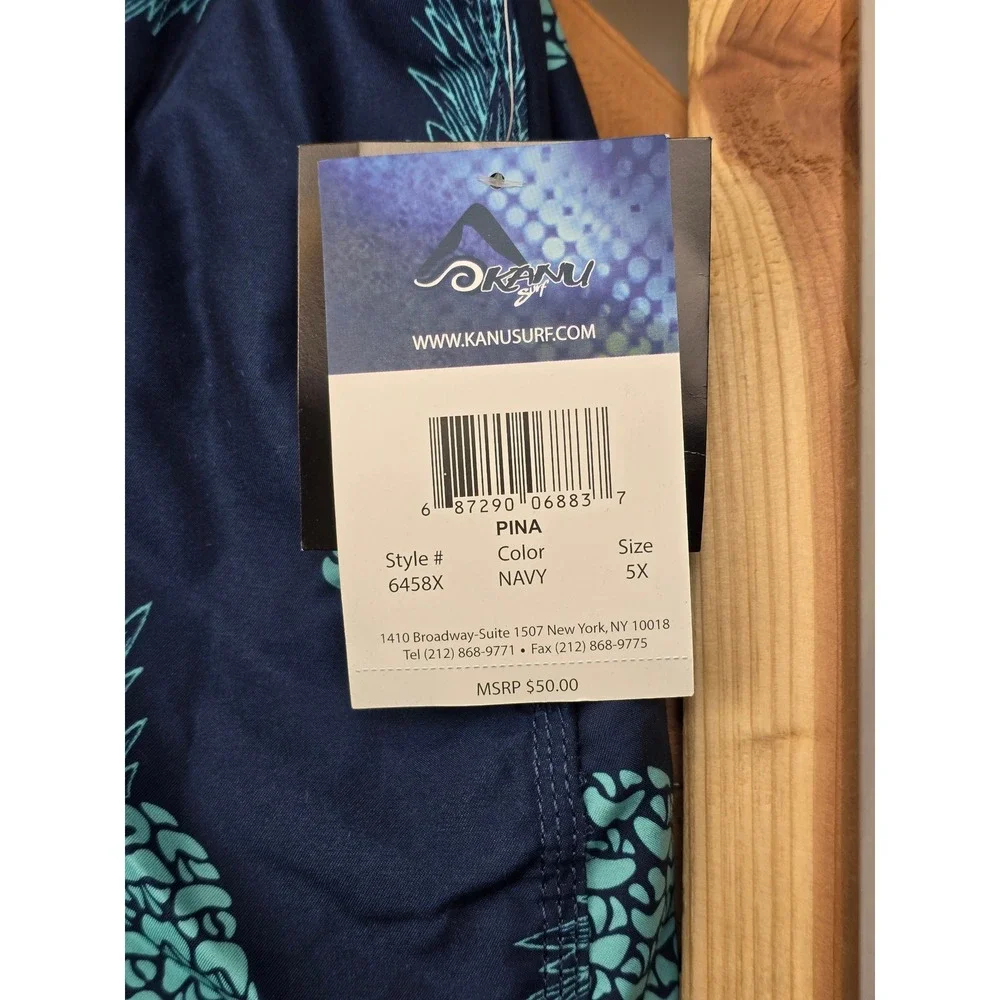 Kanu Surf Swim Trunks Mens 5X Navy Pineapple‎ Pina Board Shorts -New